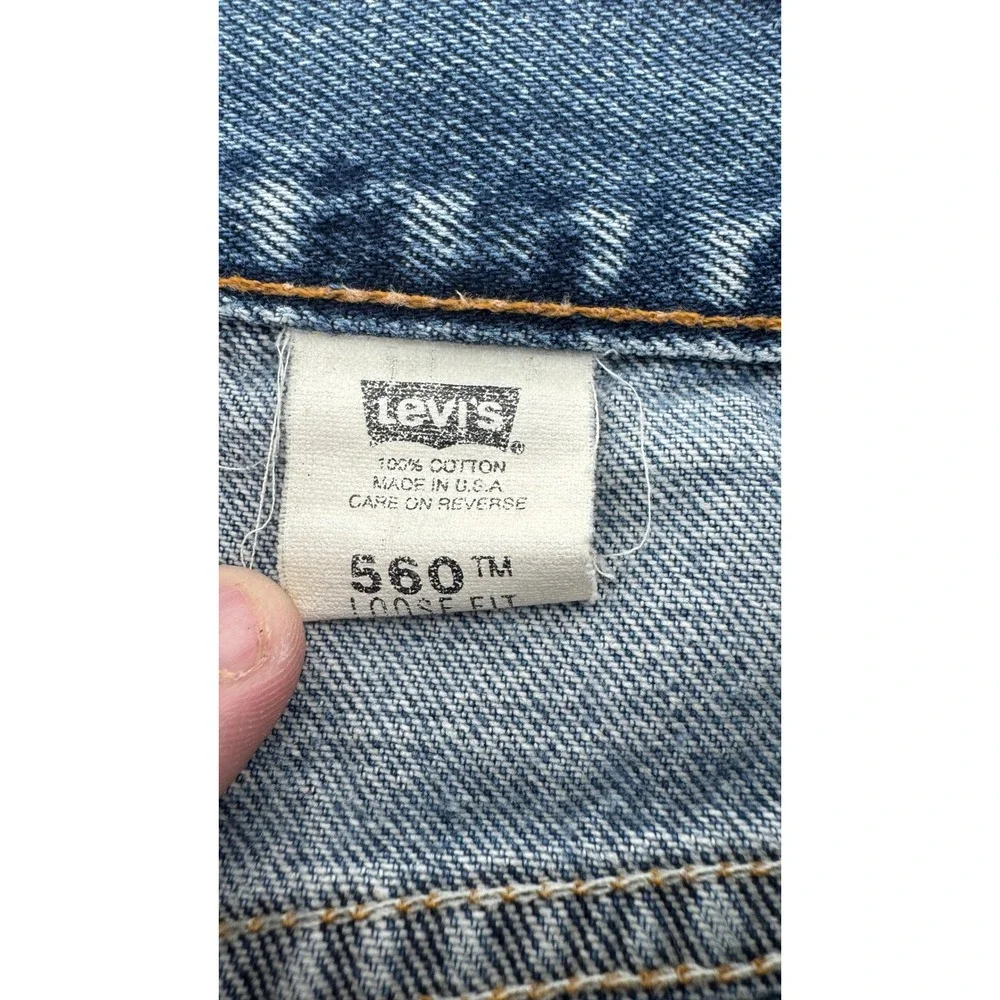 Vintage Levi's 560 Loose Fit Tapered Jeans Mens 34x30 Blue Made in USA 90s
